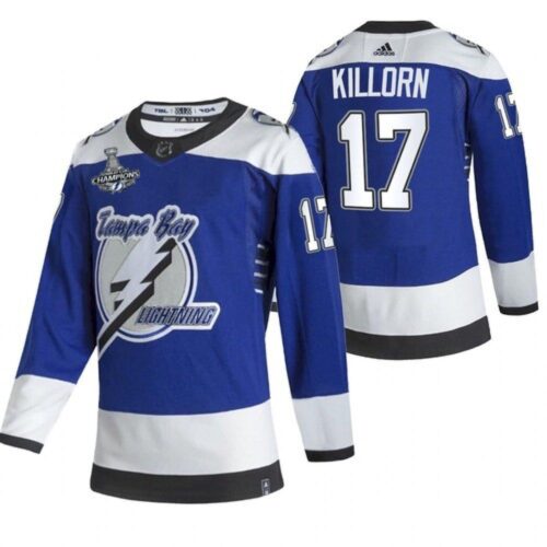 6861af4099300_1 Men's Tampa Bay Lightning #17 Alex Killorn 2021 Blue Stanley Cup Champions Reverse Retro Stitched Jersey