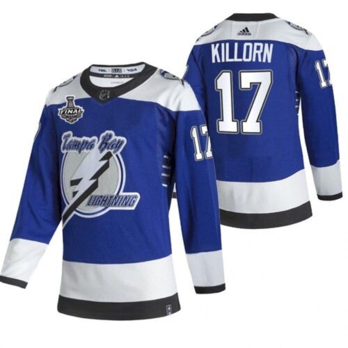 6861af4389e9e_1 Men's Tampa Bay Lightning #17 Alex Killorn 2021 Blue Stanley Cup Final Bound Reverse Retro Stitched Jersey
