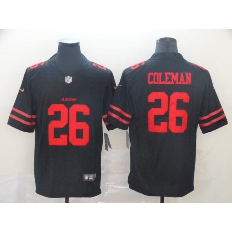 6861af4d8d5a2_1 Men's San Francisco 49ers #26 Tevin Coleman Black Vapor Untouchable Limited Stitched NFL Jersey