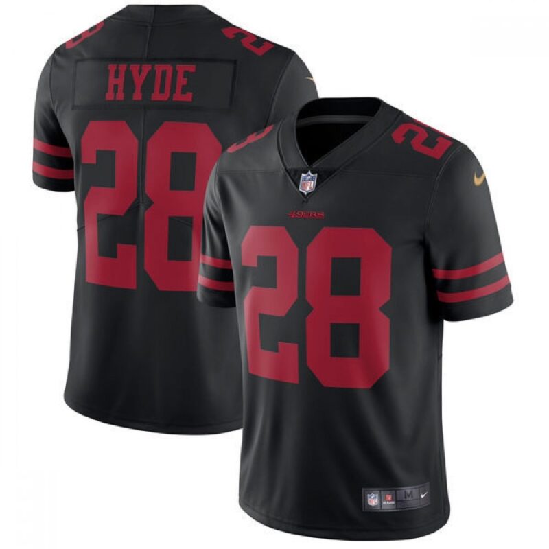 6861af50903ec_1 Men's San Francisco 49ers #28 Carlos Hyde Black Vapor Untouchable Limited Stitched NFL Jersey
