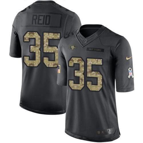 49ers #35 Eric Reid Black Men's Stitched NFL Limited 2016 Salute to Service Jersey