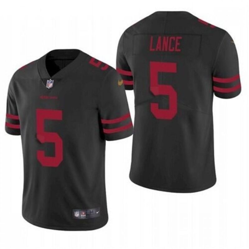 6861af86eb9c6_1 Men's San Francisco 49ers #5 Trey Lance Black Vapor Untouchable Limited Stitched Jersey