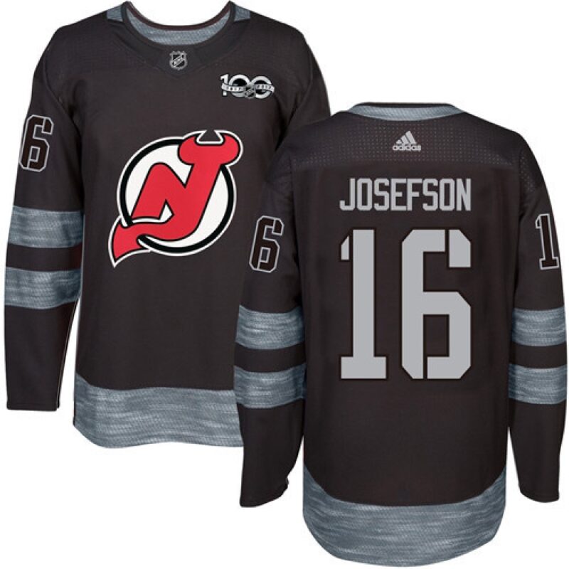 6861afa72d59f_1 Devils #16 Jacob Josefson Black 1917-2017 100th Anniversary Stitched NHL Jersey