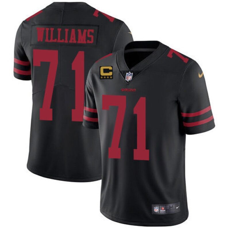 6861afb9bdce8_1 Men's San Francisco 49ers #71 Trent Williams Black With C Patch Vapor Untouchable Limited Stitched Football Jersey