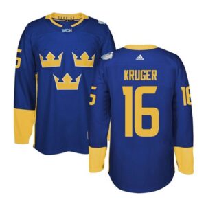 6861afbd63ff7_1 Team Sweden #16 Marcus Kruger Blue 2016 World Cup Stitched NHL Jersey