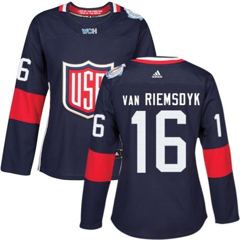 6861b00649ee8_1 Team USA #16 James van Riemsdyk Navy Blue 2016 World Cup Women's Stitched NHL Jersey
