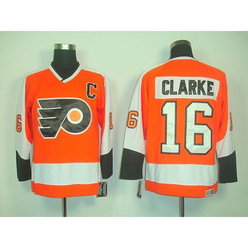 6861b015c007f_1 Flyers #16 Clarke Orange CCM Throwback Stitched NHL Jersey