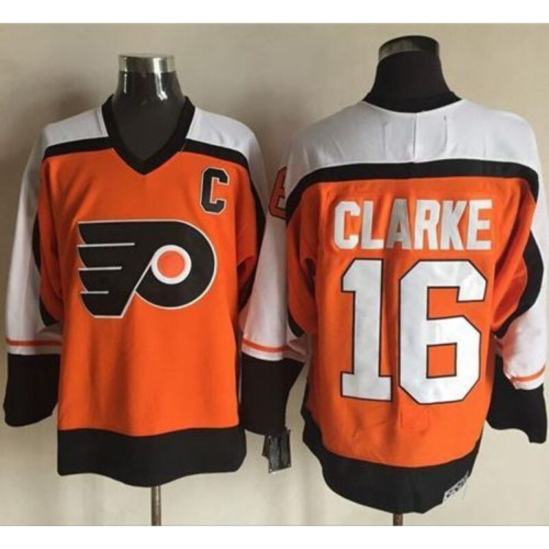 6861b018f1aa0_1 Flyers #16 Bobby Clarke Orange/Black CCM Throwback Stitched NHL Jersey