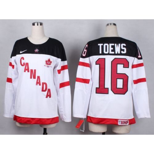6861b03e0cbf4_1 Olympic CA. #16 Jonathan Toews White 100th Anniversary Women's Stitched NHL Jersey