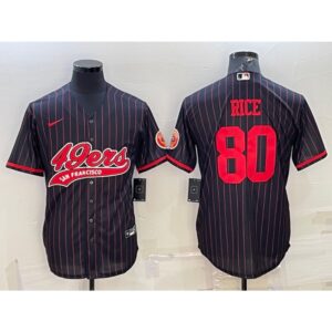 6861b0430e7f8_1 Men's San Francisco 49ers #80 Jerry Rice Black With Patch Cool Base Stitched Baseball Jersey