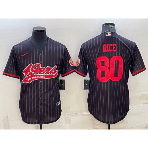 6861b0430e7f8_1 Men's San Francisco 49ers #80 Jerry Rice Black With Patch Cool Base Stitched Baseball Jersey