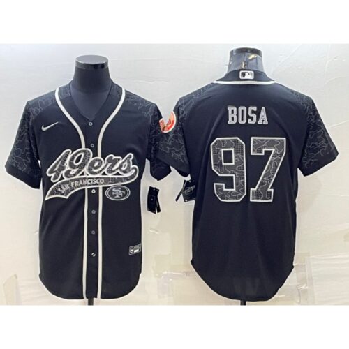 6861b057c55d8_1 Men's San Francisco 49ers #97 Nick Bosa Black Reflective With Patch Cool Base Stitched Baseball Jersey
