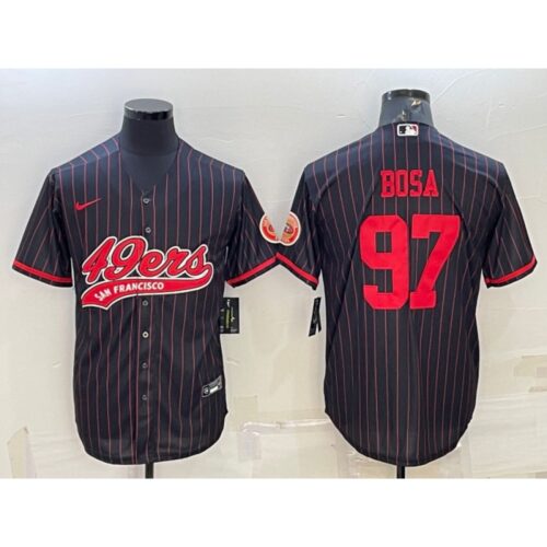 6861b05e2bcd6_1 Men's San Francisco 49ers #97 Nick Bosa Black With Patch Cool Base Stitched Baseball Jersey