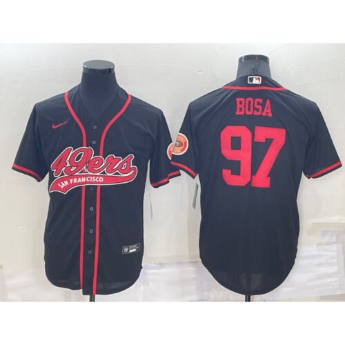 6861b0613f731_1 Men's San Francisco 49ers #97 Nick Bosa Black Cool Base Stitched Baseball Jersey