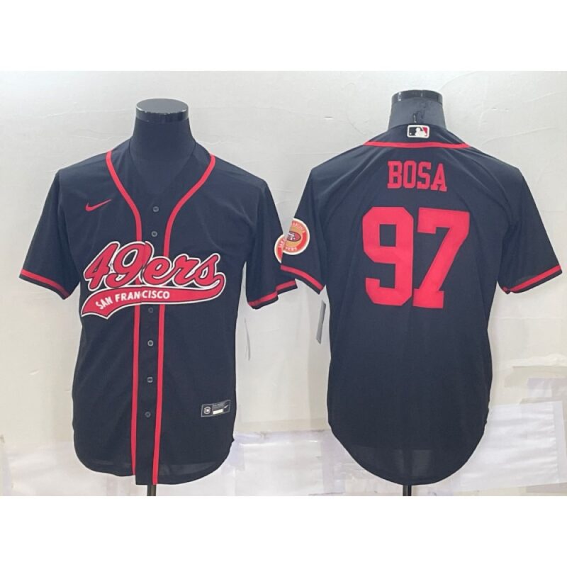 6861b0613f731_1 Men's San Francisco 49ers #97 Nick Bosa Black Cool Base Stitched Baseball Jersey