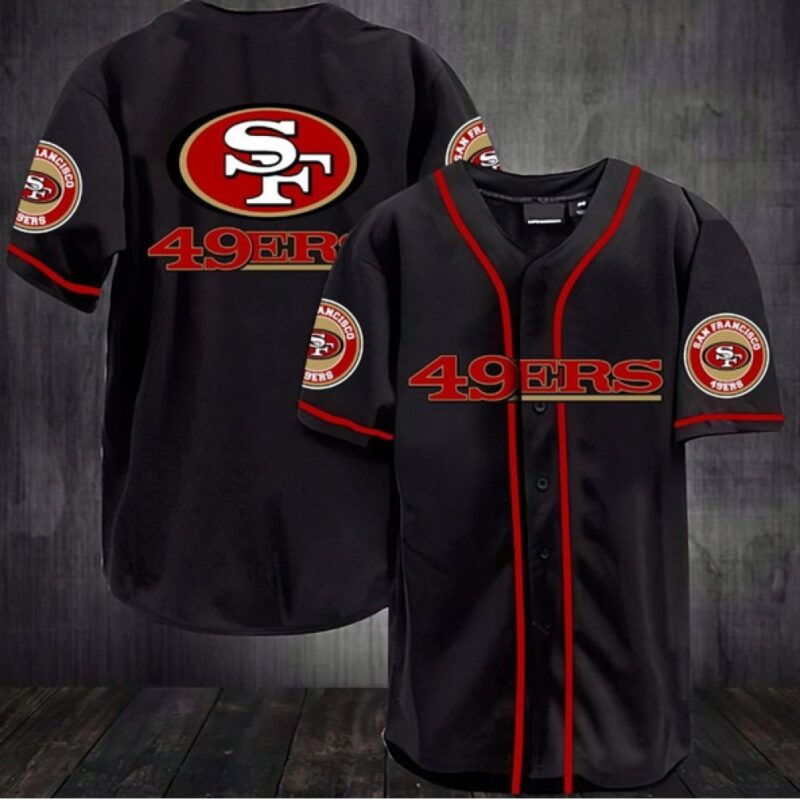 6861b07929f09_1 Men's San Francisco 49ers Black Baseball Stitched Jersey Shirt