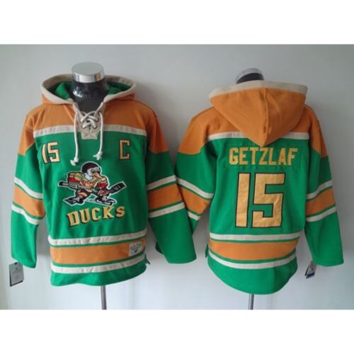 6861b07f34f22_1 Ducks #15 Ryan Getzlaf Green Sawyer Hooded Sweatshirt Stitched NHL Jersey