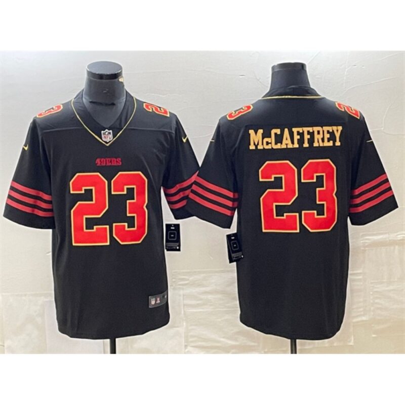 6861b09149c72_1 Men's San Francisco 49ers #23 Christian McCaffrey Black Stitched Jersey