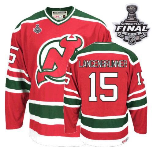 6861b09164f6f_1 Devils #15 Jamie Langenbrunner 2012 Stanley Cup Finals Red and Green CCM Throwback Stitched NHL Jersey