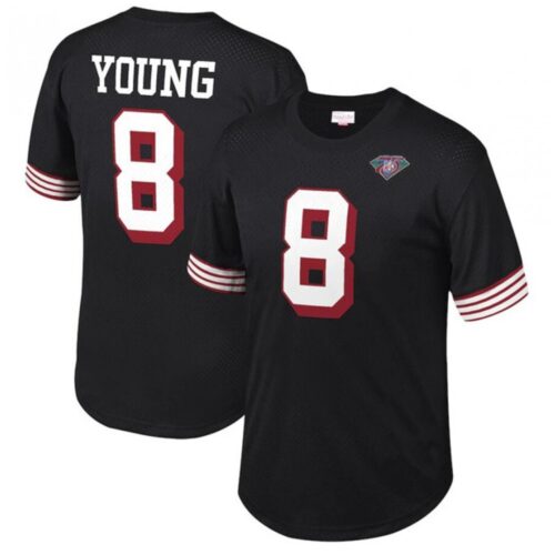 6861b0a680f87_1 Men's San Francisco 49ers #8 Steve Young Black Stitched Jersey