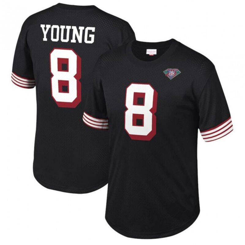 6861b0a680f87_1 Men's San Francisco 49ers #8 Steve Young Black Stitched Jersey