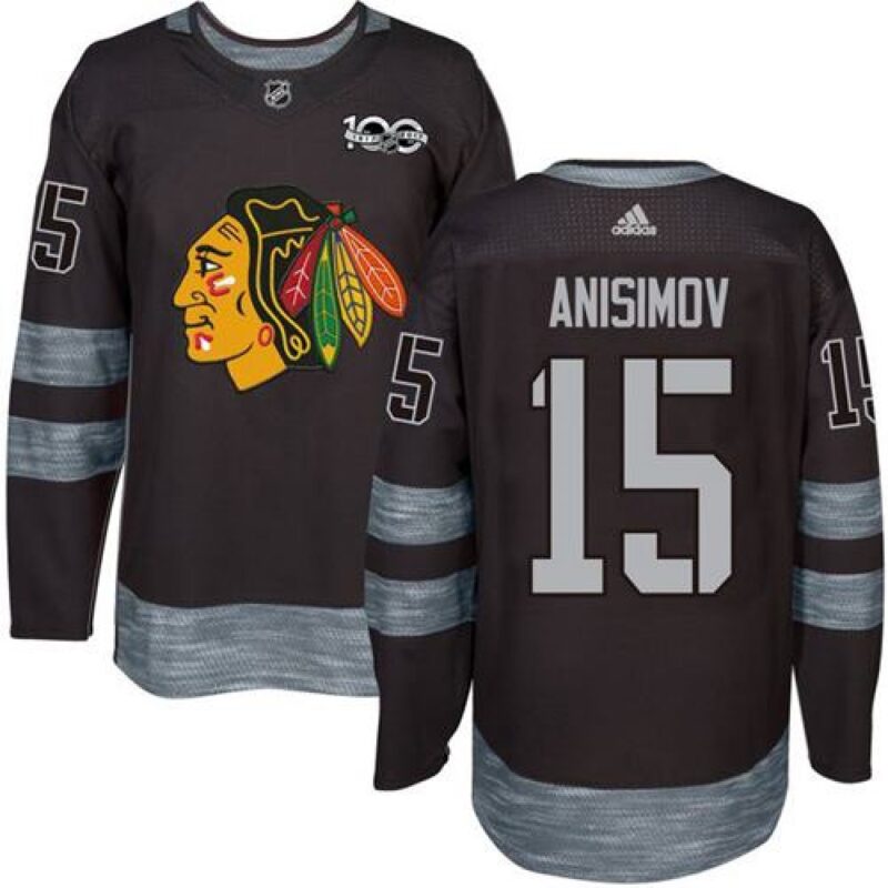 6861b0b148352_1 Blackhawks #15 Artem Anisimov Black 1917-2017 100th Anniversary Stitched NHL Jersey