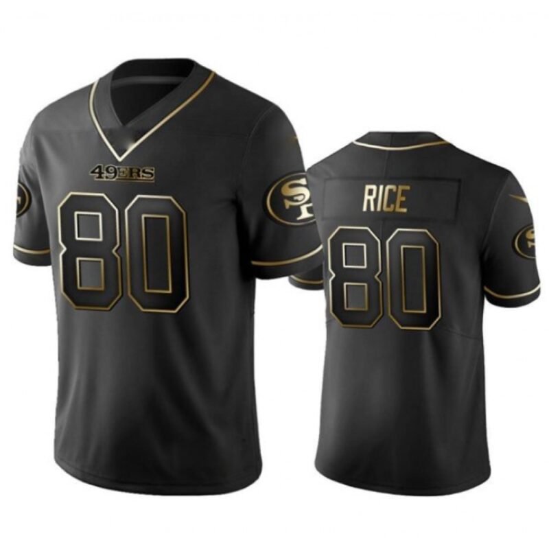 6861b0b279a5d_1 Men's San Francisco 49ers #80 Jerry Rice Black Gold Stitched Jersey