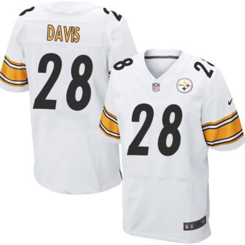 6861b0ca617e1_1 Steelers #28 Sean Davis White Men's Stitched NFL Elite Jersey