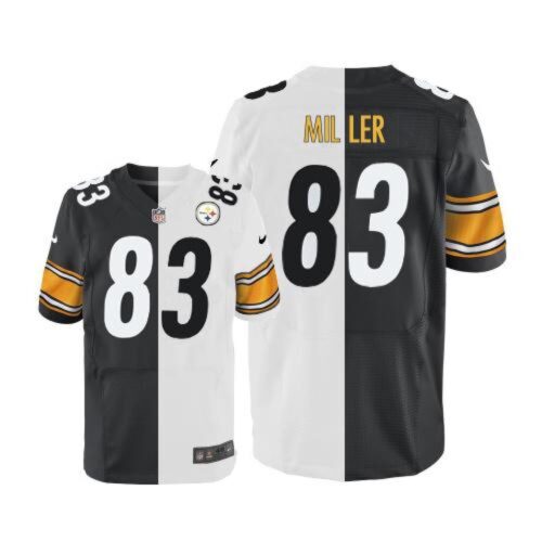 6861b0dc4b8f8_1 Steelers #83 Heath Miller White/Black Men's Stitched NFL Elite Split Jersey