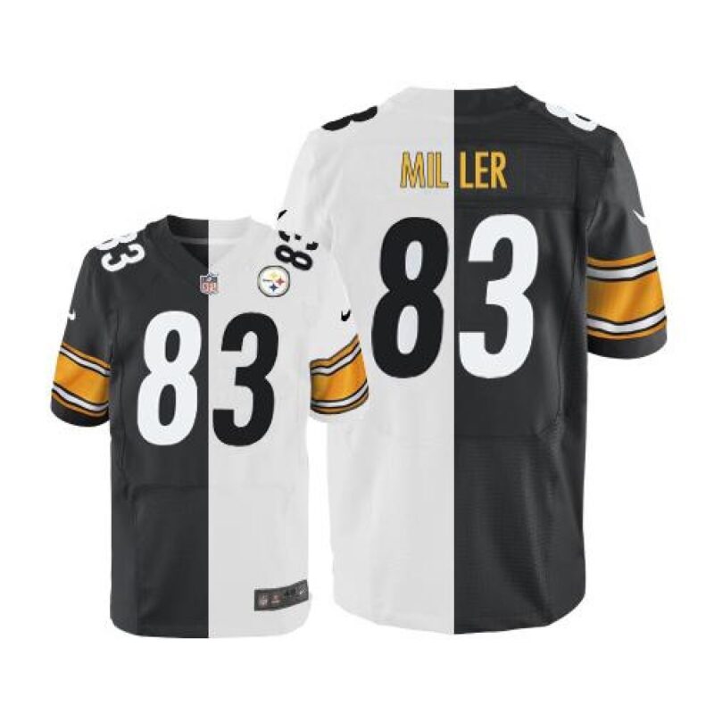 6861b0dc4b8f8_1 Steelers #83 Heath Miller White/Black Men's Stitched NFL Elite Split Jersey