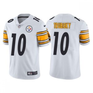 6861b0f3f06d1_1 Men's Pittsburgh Steelers #10 Mitchell Trubisky White Vapor Untouchable Limited Stitched Jersey