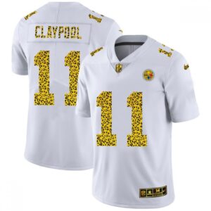 6861b0f9b8628_1 Men's Pittsburgh Steelers #11 Chase Claypool 2020 White Leopard Print Fashion Limited Stitched Jersey
