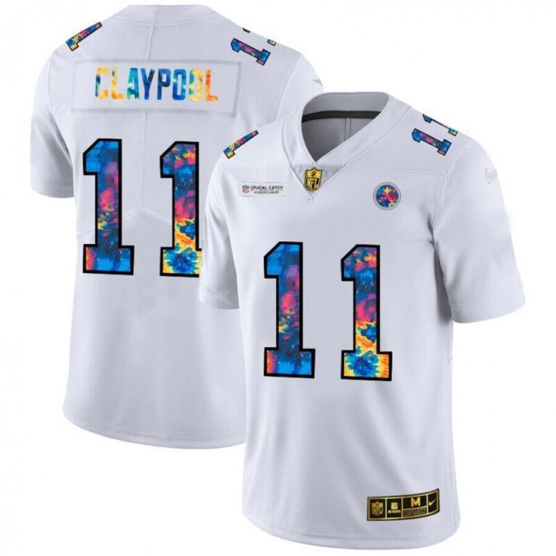6861b0fc8f489_1 Men's Pittsburgh Steelers #11 Chase Claypool 2020 White Crucial Catch Limited Stitched Jersey