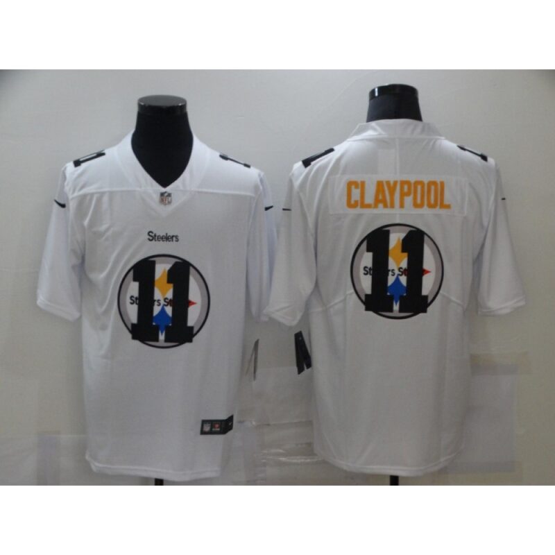 6861b10273455_1 Men's Pittsburgh Steelers #11 Chase Claypool White Shadow Logo Limited Stitched Jersey