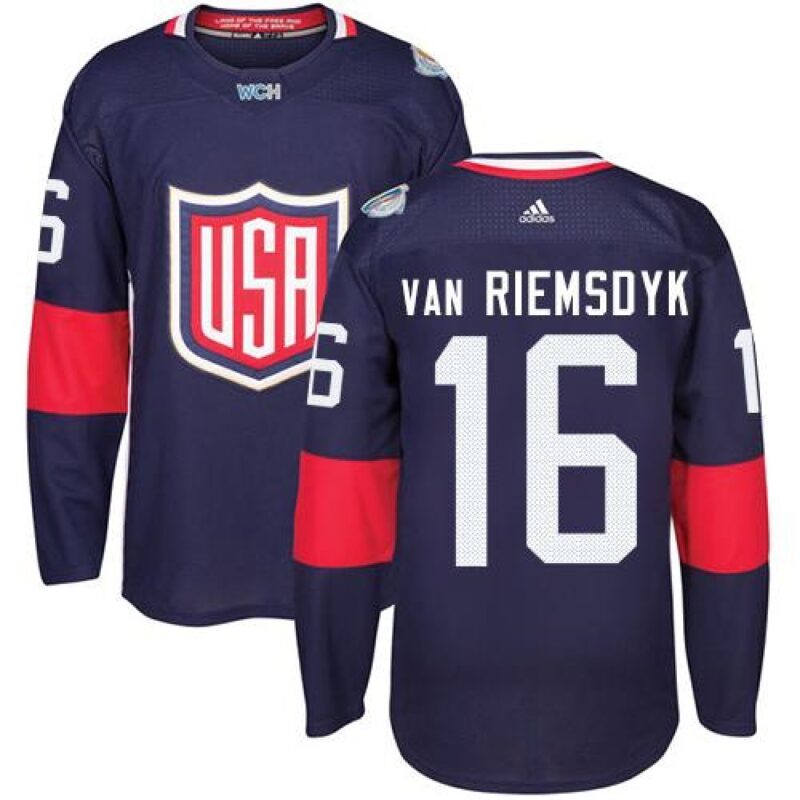 6861b108727e9_1 Team USA #16 James van Riemsdyk Navy Blue 2016 World Cup Stitched Youth NHL Jersey
