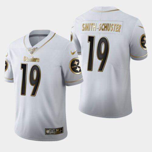 6861b111899bd_1 Men'sittsburgh Steelers #19 JuJu Smith-Schuster White 2019 100th Season Golden Edition Limited Stitched NFL Jersey