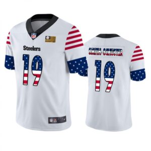 6861b11472c29_1 Men's Pittsburgh Steelers #19 JuJu Smith-Schuster White 2019 USA Flag Fashion Limited Stitched NFL Jersey
