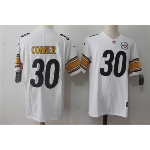 6861b13b6de75_1 Men's Pittsburgh Steelers #30 James Conner White Stitched NFL Vapor Untouchable Limited Jersey