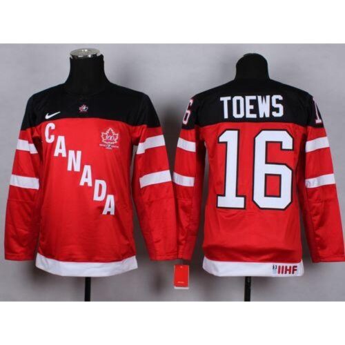 6861b14c92f4e_1 Team Canada #16 Jonathan Toews Red 100th Anniversary Stitched Youth NHL Jersey