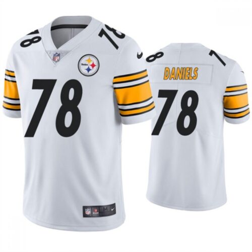 6861b162123f6_1 Men's Pittsburgh Steelers #78 James Daniels White Vapor Untouchable Limited Stitched Jersey