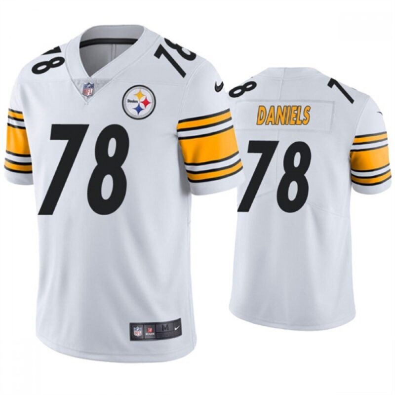 6861b162123f6_1 Men's Pittsburgh Steelers #78 James Daniels White Vapor Untouchable Limited Stitched Jersey
