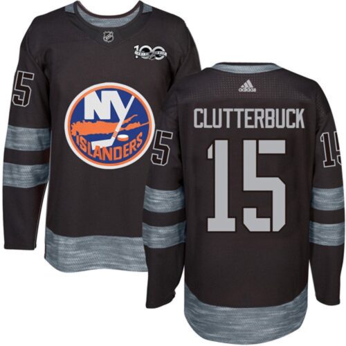 6861b1657ead0_1 Islanders #15 Cal Clutterbuck Black 1917-2017 100th Anniversary Stitched NHL Jersey