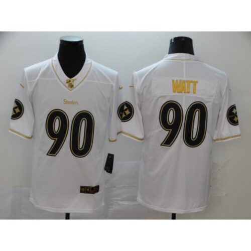 6861b16db8418_1 Men's Pittsburgh Steelers #90 T. J. Watt White 2019 100th Season Golden Edition Limited Stitched NFL Jersey