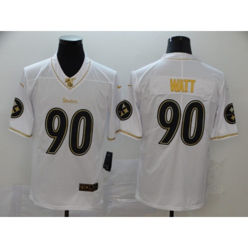 6861b16db8418_1 Men's Pittsburgh Steelers #90 T. J. Watt White 2019 100th Season Golden Edition Limited Stitched NFL Jersey