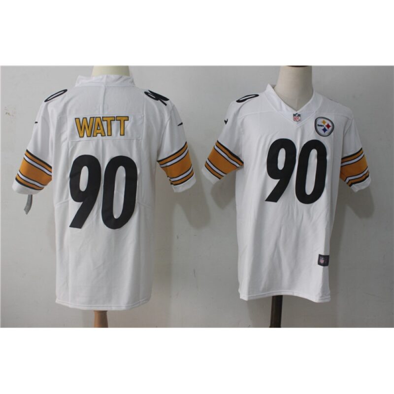 6861b170bc650_1 Men's Pittsburgh Steelers #90 T. J. Watt White Stitched NFL Vapor Untouchable Limited Jersey