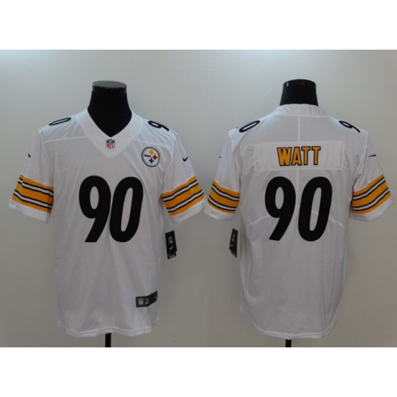 6861b173c7c10_1 Men's Pisttsburgn Steelers #90 T.J. Watt White Vapor Untouchable Player Limited Jersey