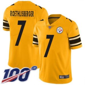 6861b19a4de72_1 Men's Pittsburgh Steelers #7 Ben Roethlisberger 100th Season Yellow Limited Stitched Jersey