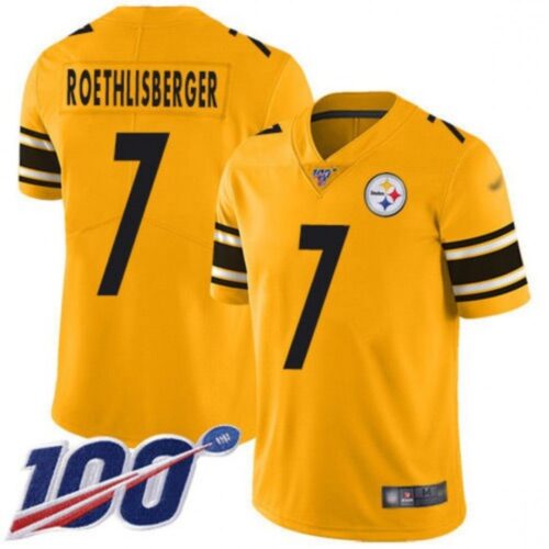 6861b19a4de72_1 Men's Pittsburgh Steelers #7 Ben Roethlisberger 100th Season Yellow Limited Stitched Jersey