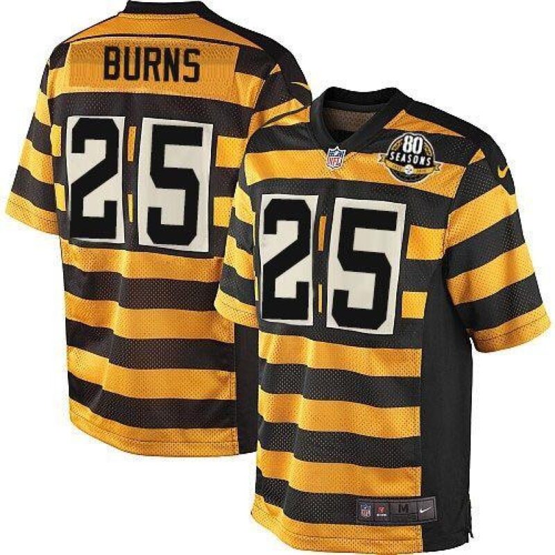 6861b1a3db7e5_1 Steelers #25 Artie Burns Yellow/Black Alternate Men's Stitched NFL 80TH Throwback Elite Jersey