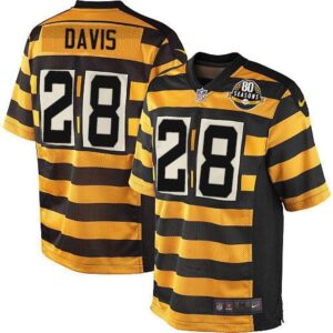 6861b1aa0dd38_1 Steelers #28 Sean Davis Yellow/Black Alternate Men's Stitched NFL 80TH Throwback Elite Jersey